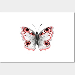 Gray butterfly Peacock Eye Posters and Art